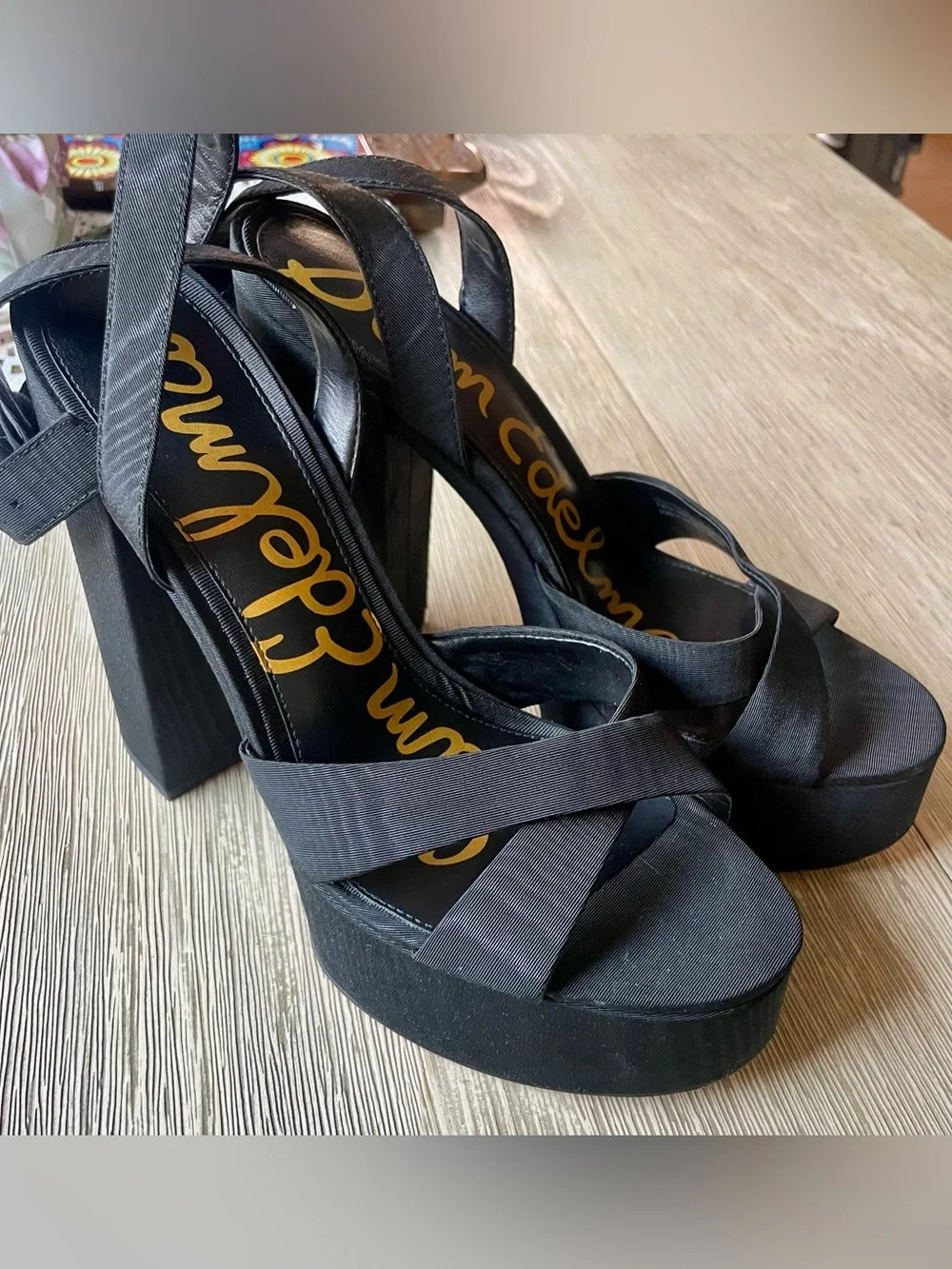 Sam Edelman Black Savannah Platform Sandal
